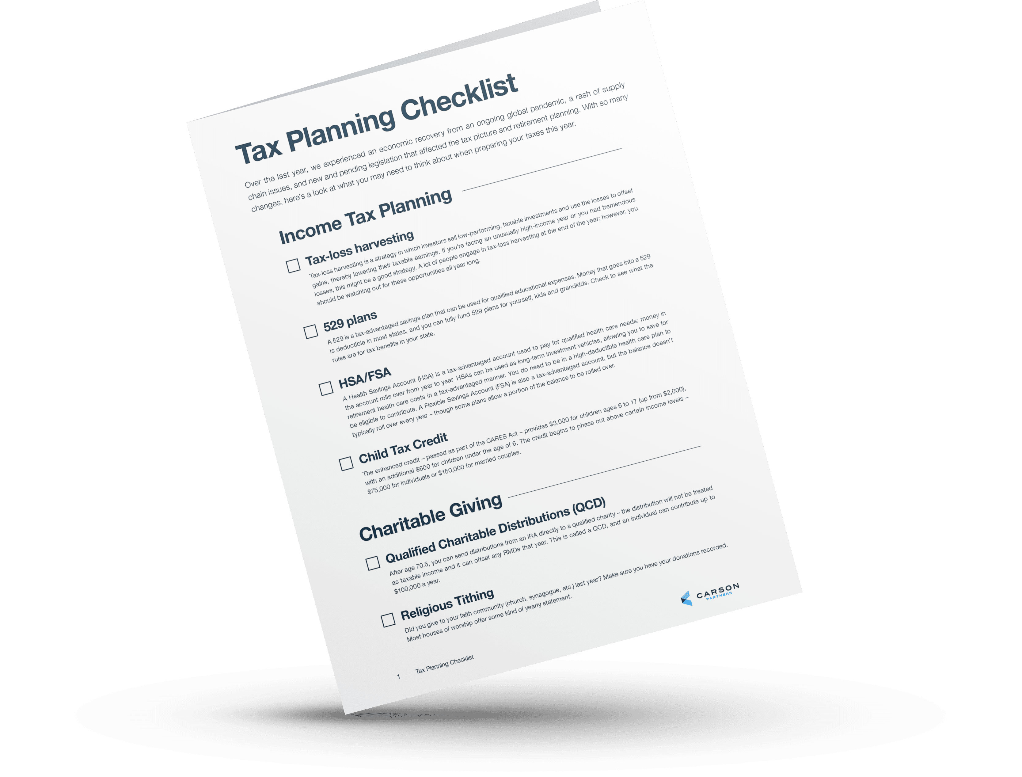 Tax Planning Checklist